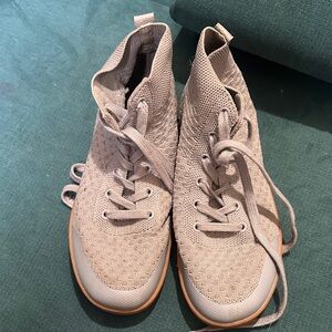 Suavs Light Beige Knit High-Top Sneakers